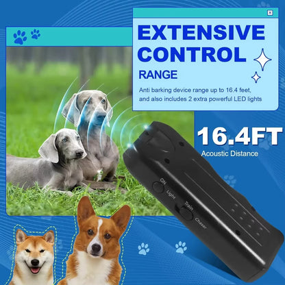 Ultrasonic Dog Repeller & Anti Barking Device with LED Light