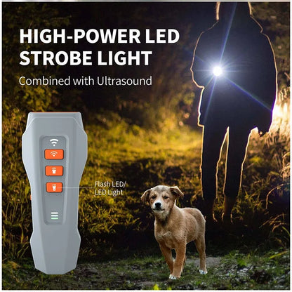 Ultrasonic Dog Bark Control Device with LED Flashlight