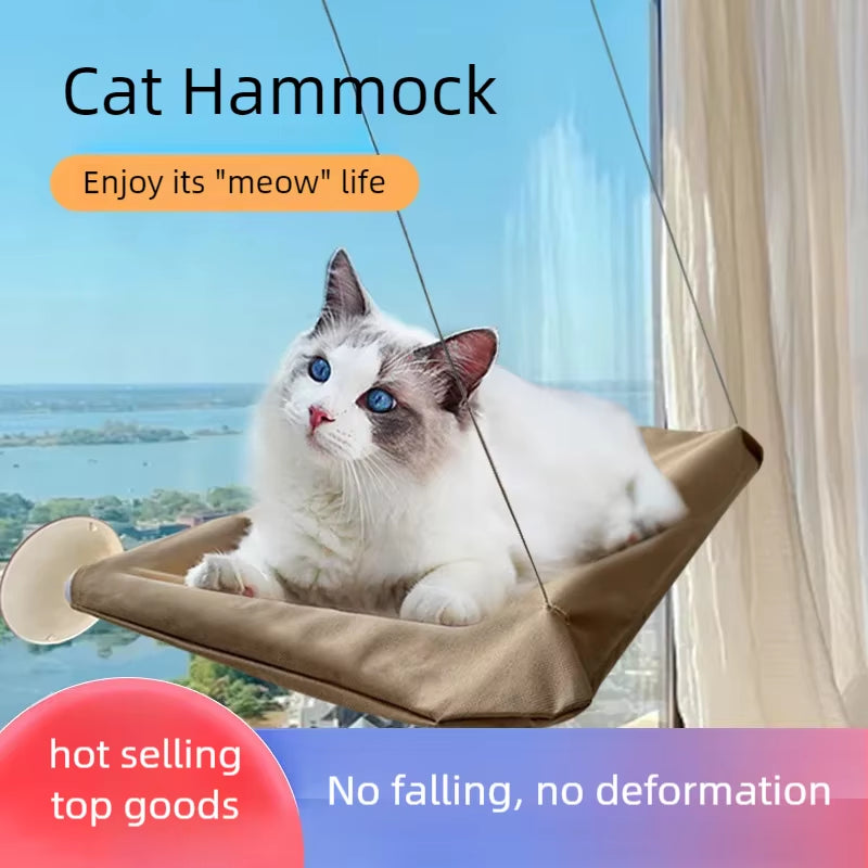 Fold-Up Cat Window Hammock | Elevated Window Perch Bed for Indoor Cats