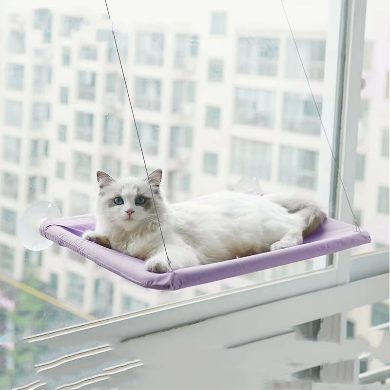 Fold-Up Cat Window Hammock | Elevated Window Perch Bed for Indoor Cats