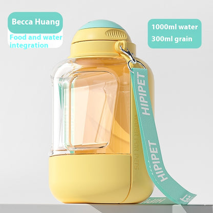 2-in-1 Portable Pet Water & Food Bottle for Dogs & Cats
