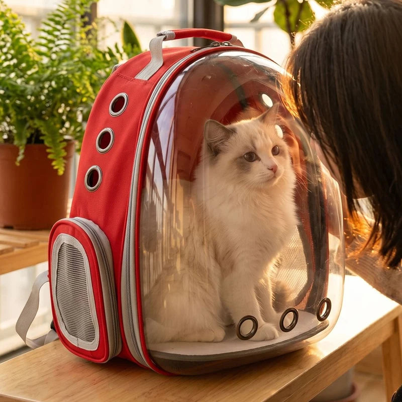 Transparent Cat Carrier Backpack | Breathable Space Capsule Travel Backpack for Cats & Small Pets