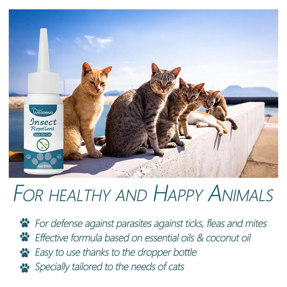 Pet Flea & Tick Treatment Drops for Cats & Dogs 50ml