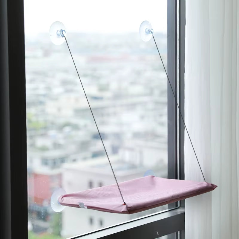 Fold-Up Cat Window Hammock | Elevated Window Perch Bed for Indoor Cats