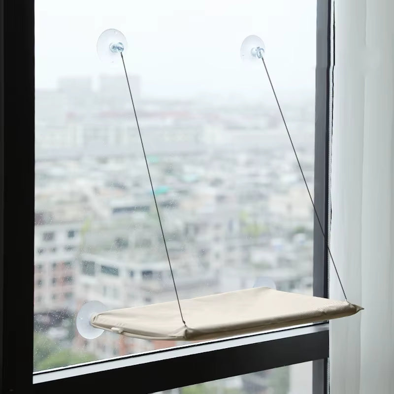 Fold-Up Cat Window Hammock | Elevated Window Perch Bed for Indoor Cats
