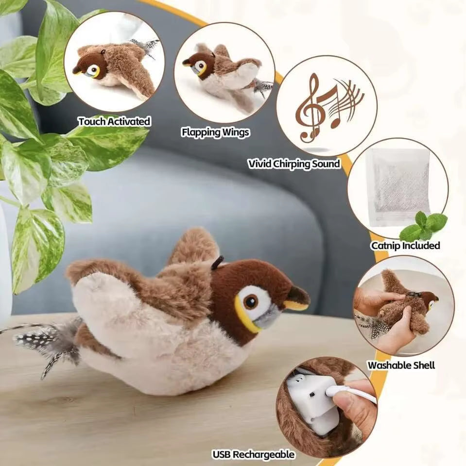 Interactive Cat Feather Toy | Automatic Wand Teaser for Indoor Cats