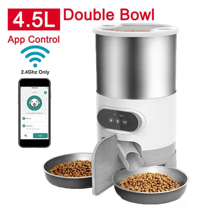 Smart WiFi Automatic Cat Feeder with Voice Recorder for Cats & Small Dogs