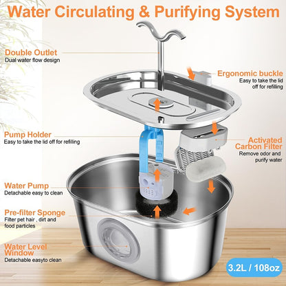 3.2L Cowhorn Model Pet Water Dispenser