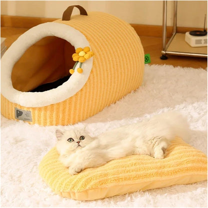 Washable Cushioned Pillow  Calming Cozy Soft Cat Beds