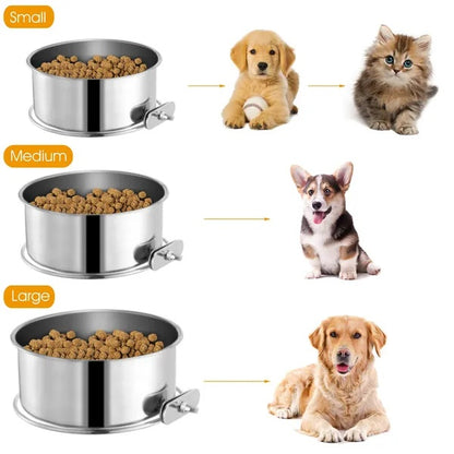 Detachable Pet Cage Food Water Bowl