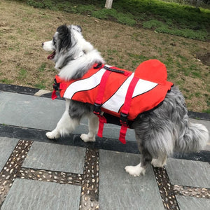 Adjustable dog swimming safety vest with rescue handle