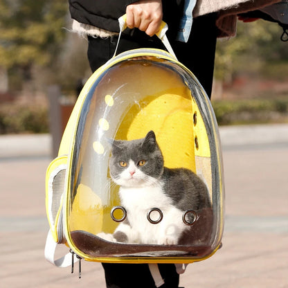 Transparent Cat Carrier Backpack | Breathable Space Capsule Travel Backpack for Cats & Small Pets