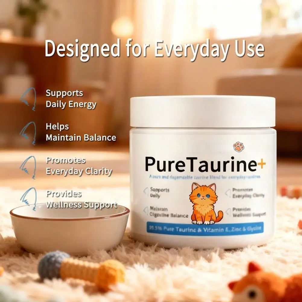 Pure Taurine Powder for Cats | Daily Feline Nutritional Supplement (200g)