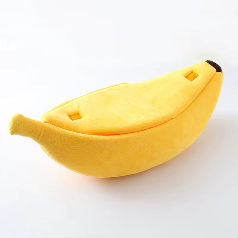 Cute Banana Cat Bed | Soft Warm Cat Cave Bed for Indoor Cats & Kittens