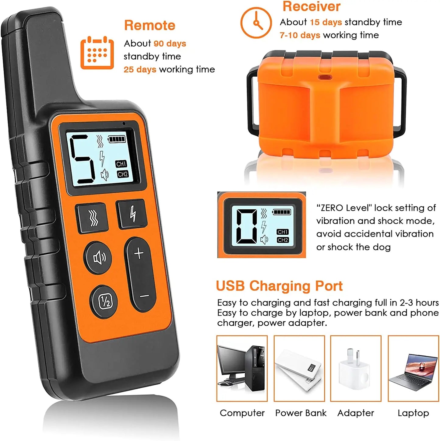 Rechargeable Dog Training Collar with Remote Control for Small Medium Large Dogs