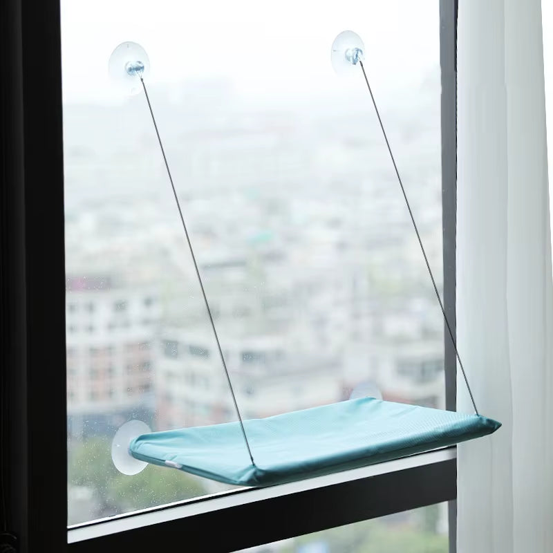 Fold-Up Cat Window Hammock | Elevated Window Perch Bed for Indoor Cats