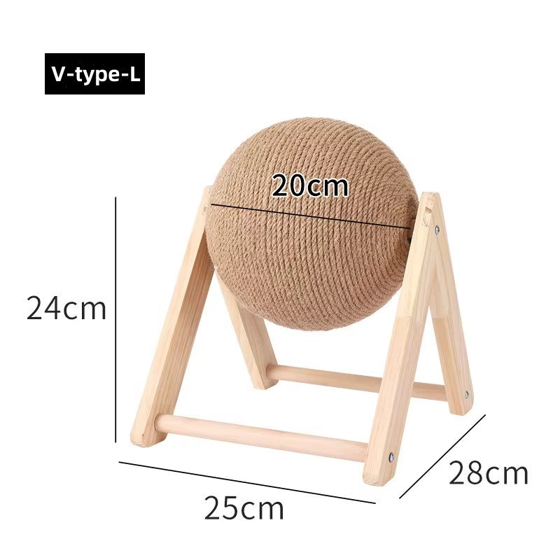 Cat Scratching Ball Toy | Sisal Scratch Post & Interactive Play Ball for Indoor Cats