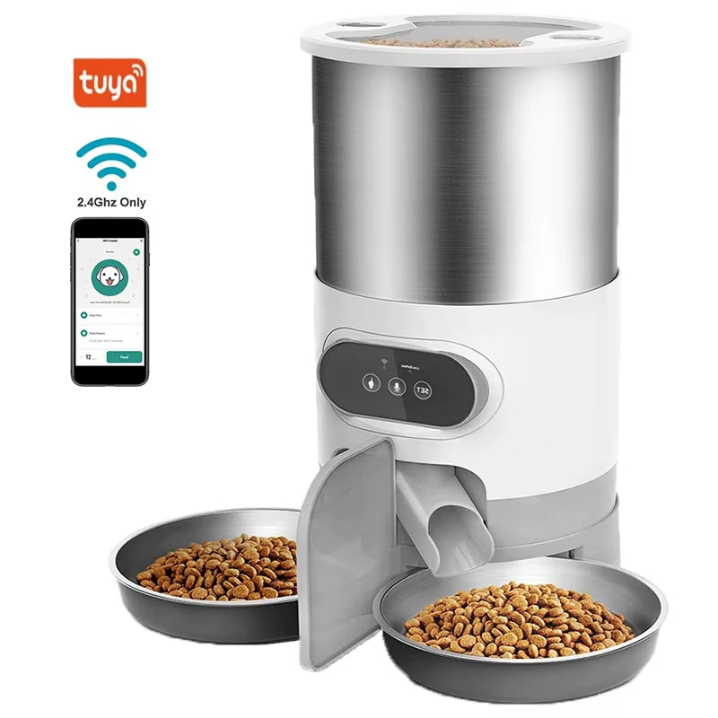 Smart WiFi Automatic Cat Feeder with Voice Recorder for Cats & Small Dogs