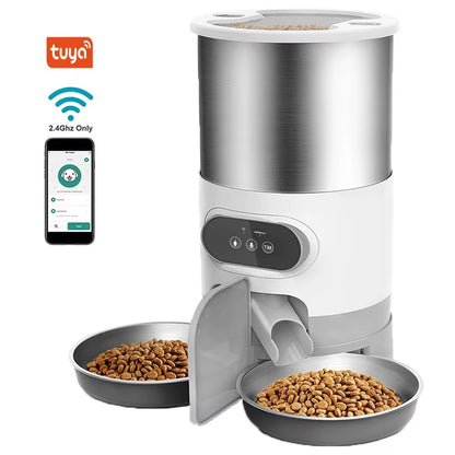 Smart WiFi Automatic Cat Feeder with Voice Recorder for Cats & Small Dogs