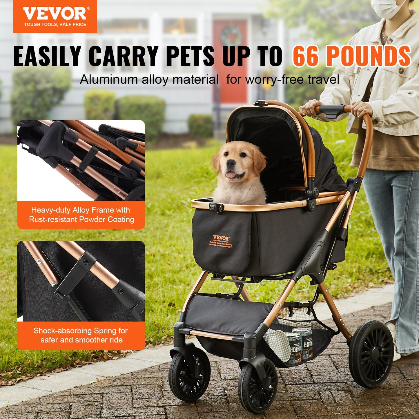 4 Wheels Dog Stroller