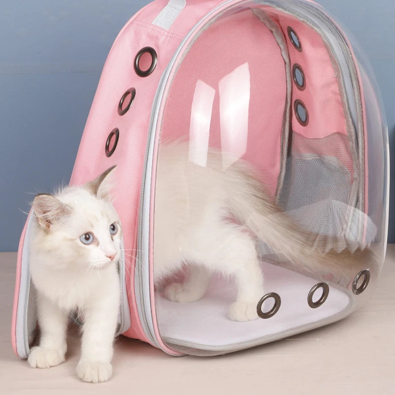 Transparent Cat Carrier Backpack | Breathable Space Capsule Travel Backpack for Cats & Small Pets