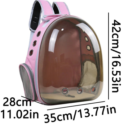 Transparent Cat Carrier Backpack | Breathable Space Capsule Travel Backpack for Cats & Small Pets