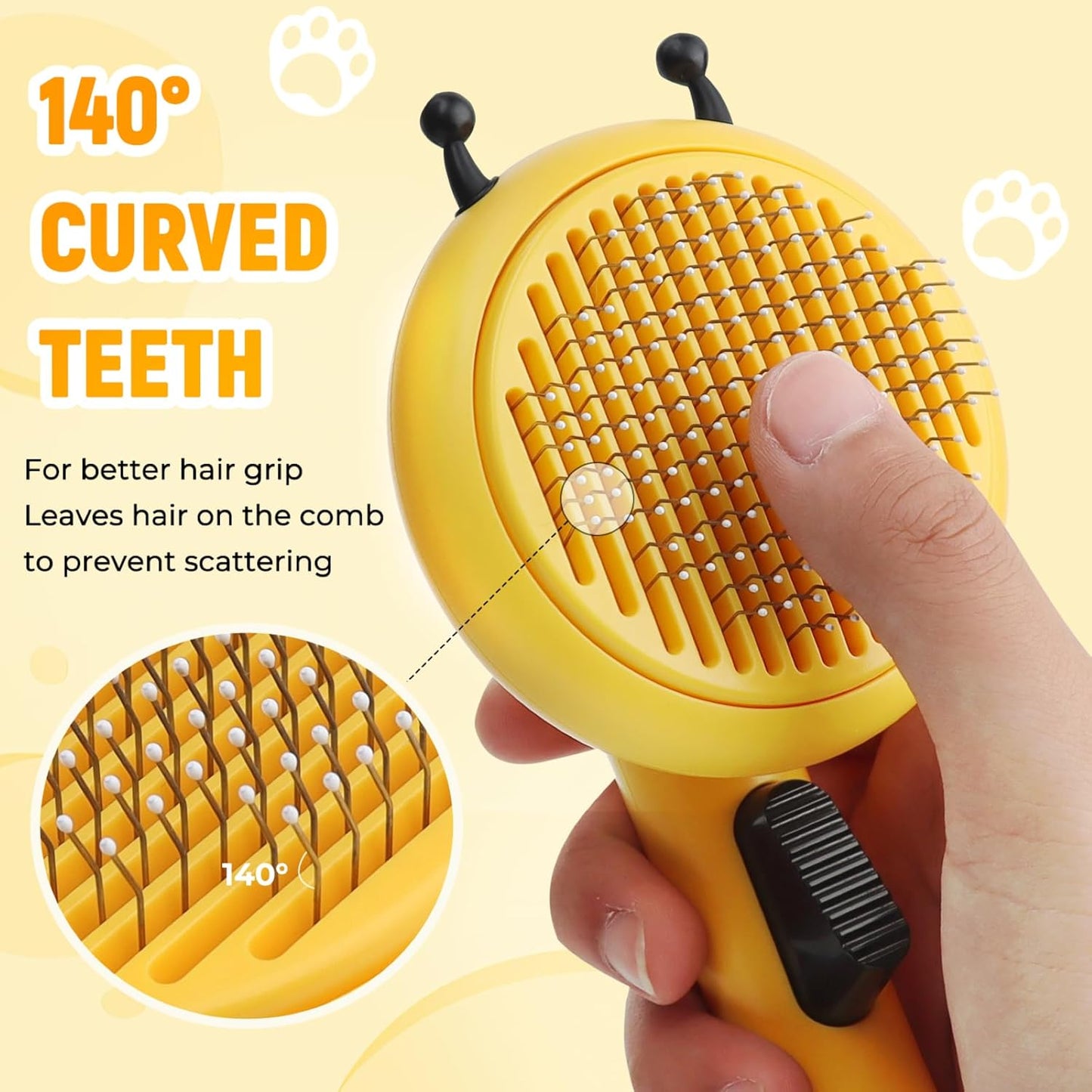 New Bee-Shaped Self-Cleaning Cat Brush