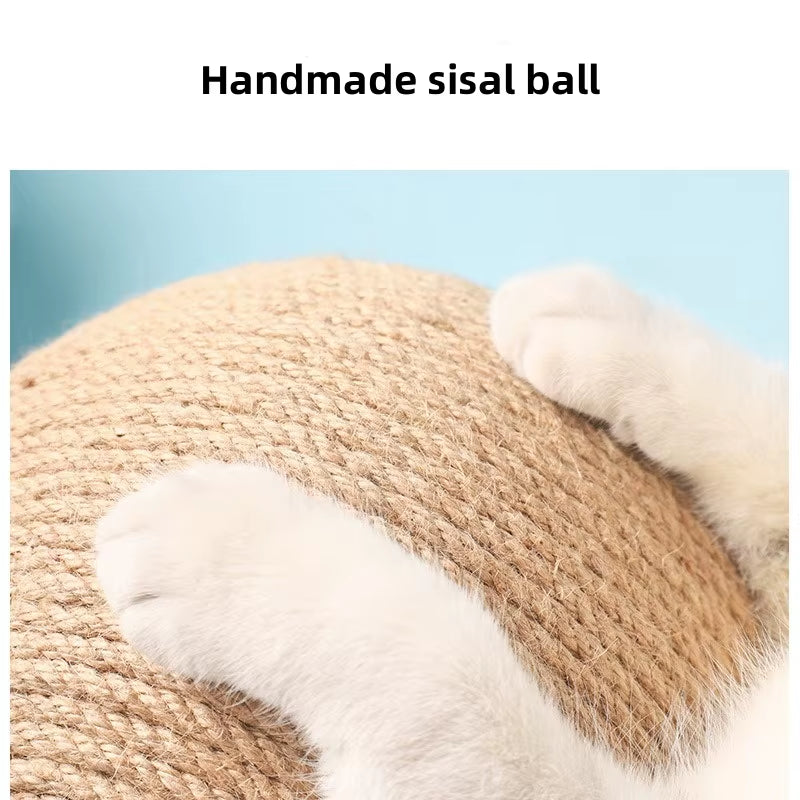 Cat Scratching Ball Toy | Sisal Scratch Post & Interactive Play Ball for Indoor Cats