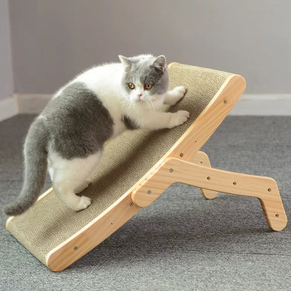 Cat Scratcher Lounge Chair | Wooden Cat Bed & Scratching Furniture for Indoor Cats