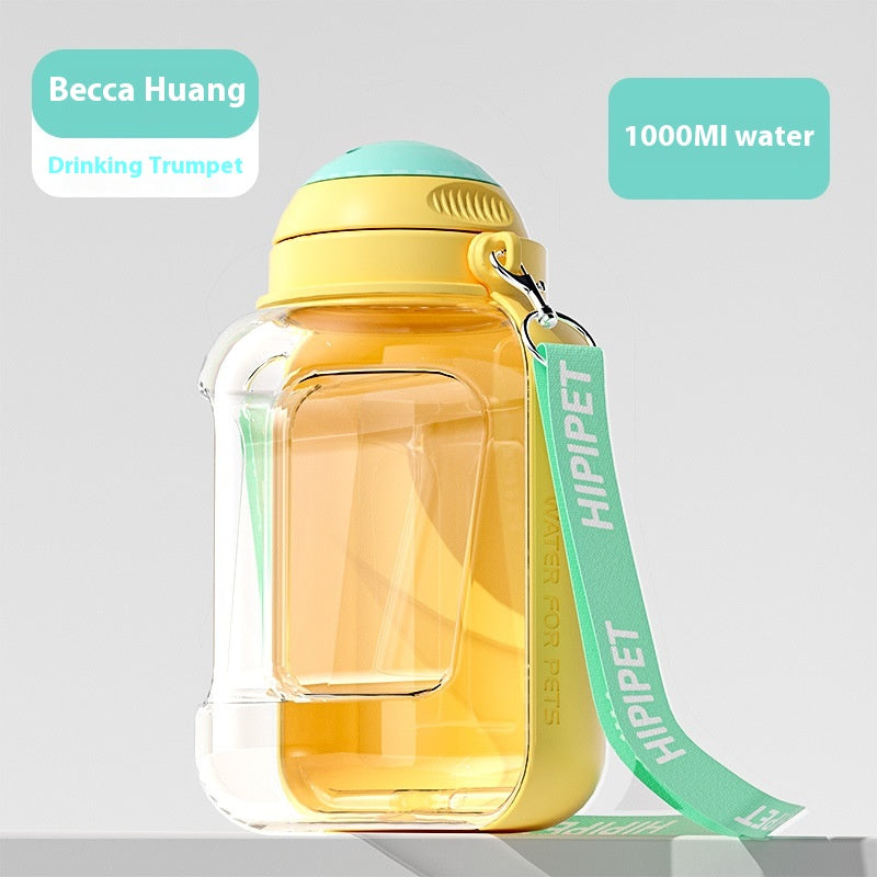2-in-1 Portable Pet Water & Food Bottle for Dogs & Cats