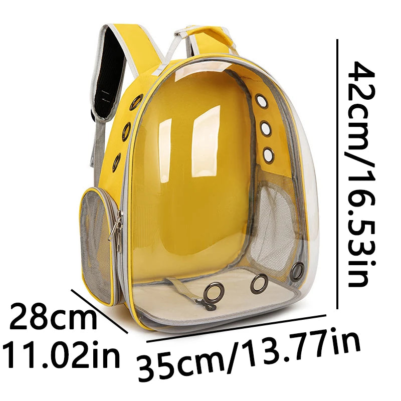 Transparent Cat Carrier Backpack | Breathable Space Capsule Travel Backpack for Cats & Small Pets