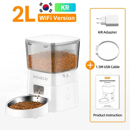 Automatic WiFi Pet Feeder 4L with Voice Recorder for Cats & Small Dogs