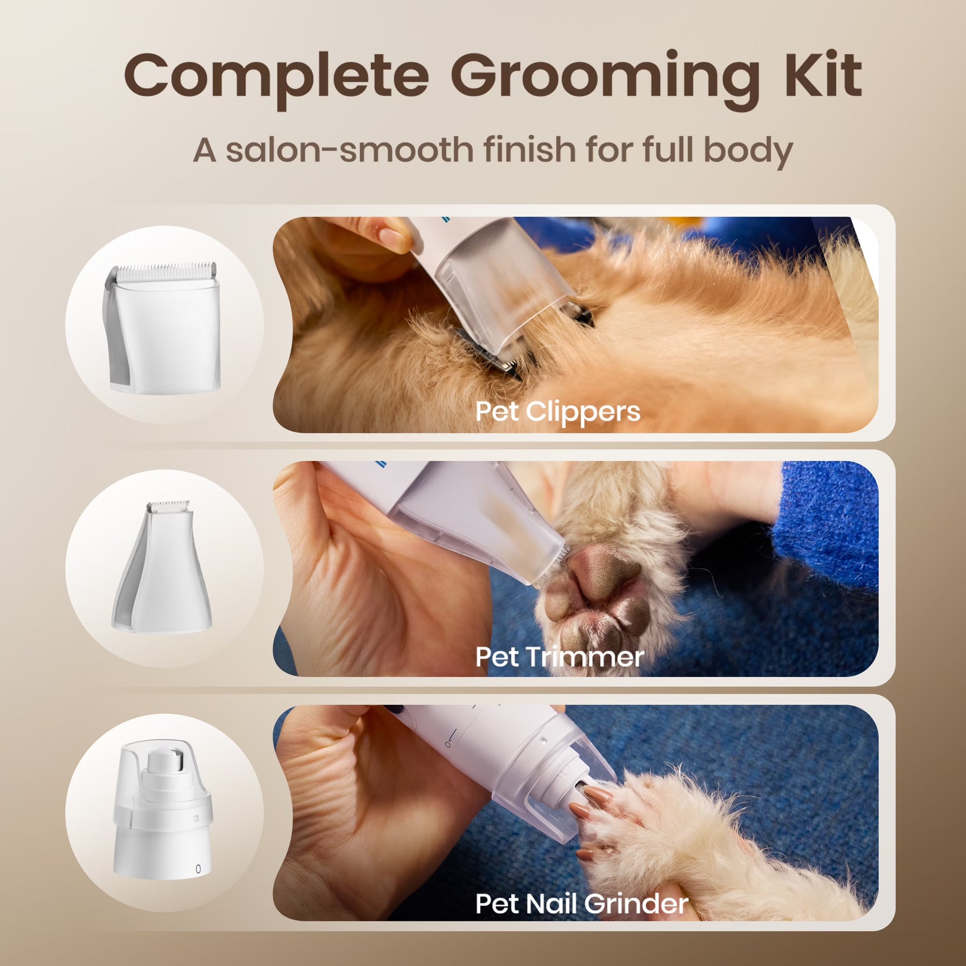 Dog Grooming Vacuum Kit 15000Pa with Clippers