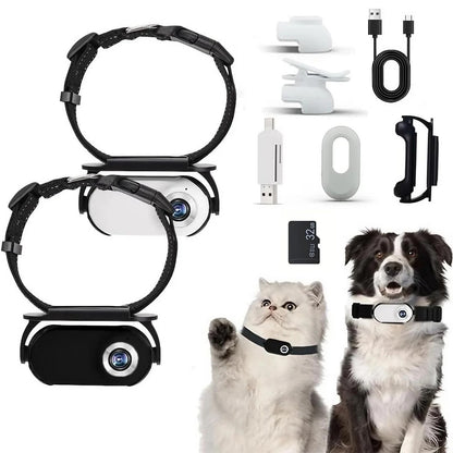 Portable USB Rechargeable Pet Collar Camera – HD Recording for Cats & Dogs